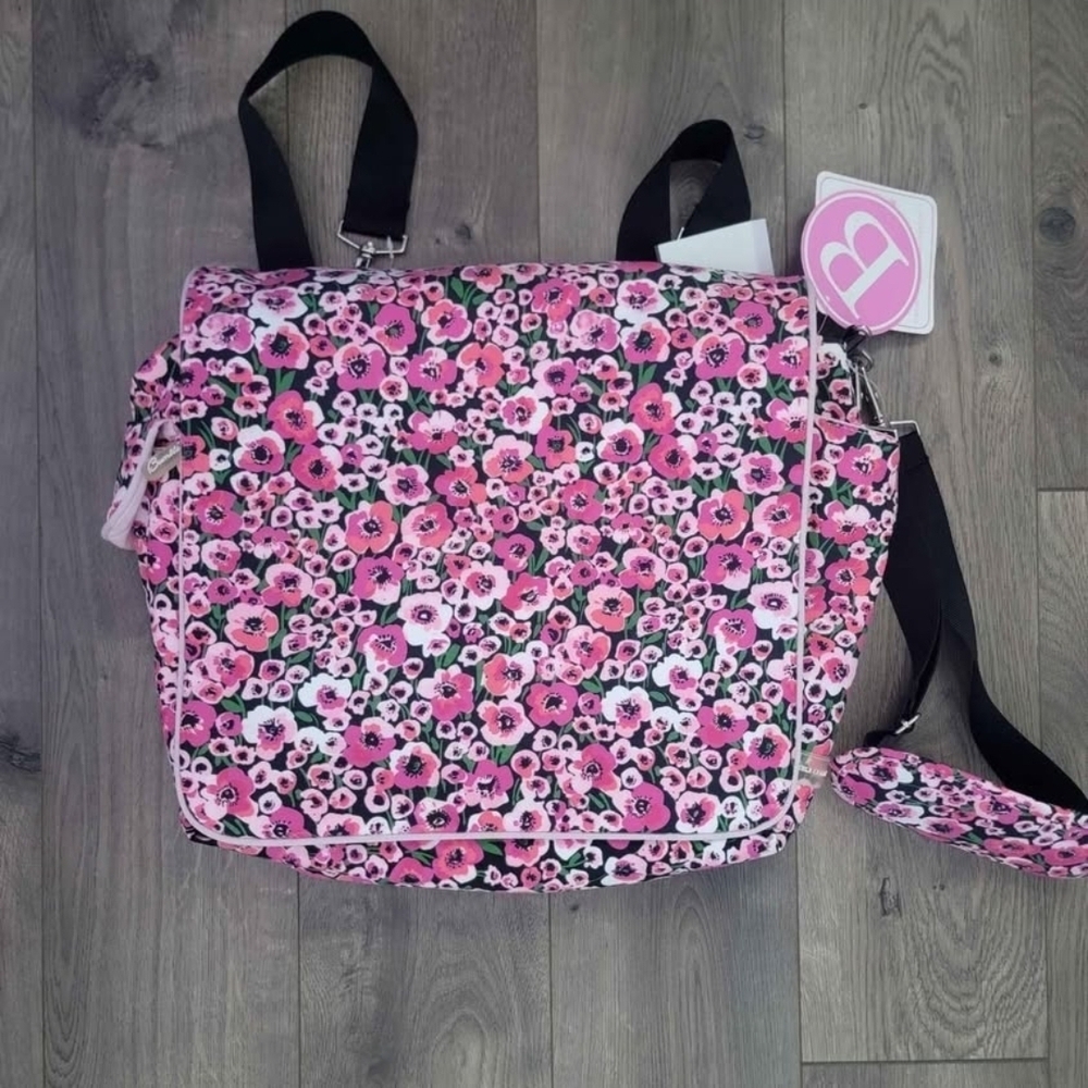 The Bumble Collection Jessica Messenger/Diaper Bag In Peony Paradise - NWT